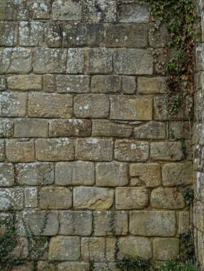 Antik kireçtaşı blok duvar dokusu doğal taş kalıplı.