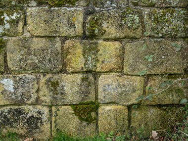Antik kireçtaşı blok duvar dokusu doğal taş kalıplı.