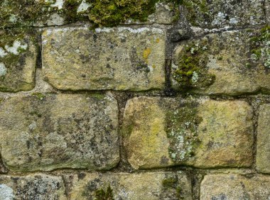 Antik kireçtaşı blok duvar dokusu doğal taş kalıplı.