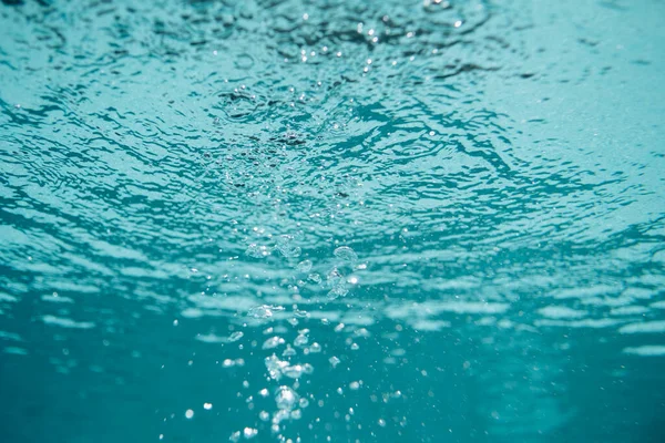 Luftblasen Wasser Schwimmbad Verschwommener Hintergrund Von Wasser Mit Blasen — Stockfoto