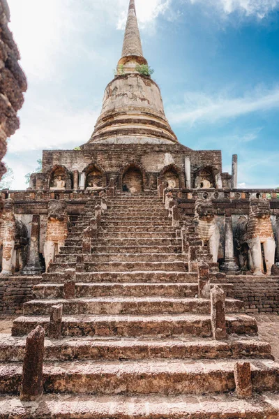 Kuil Bersejarah Reruntuhan Sukhotai Thailand — Stok Foto