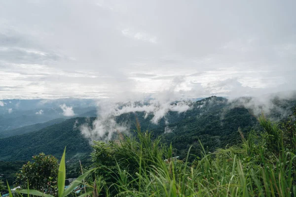 Zachód Słońca Górach Doi Pui Punkt Widokowy Doi Suthep Pui — Zdjęcie stockowe