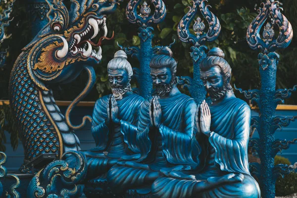 Templo Azul Wat Rong Suea Diez Chiang Rai Norte Tailandia — Foto de Stock