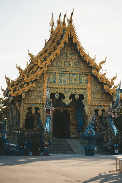 Modrý Chrám Nebo Wat Rong Suea Ten Chiang Rai Severním — Stock fotografie