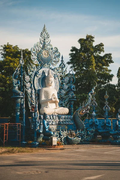 Kuil Biru Atau Wat Rong Suea Sepuluh Chiang Rai Thailand — Stok Foto