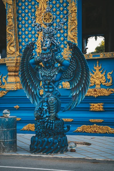 Blauer Tempel Oder Wat Rong Suea Ten Chiang Rai Nordthailand — Stockfoto