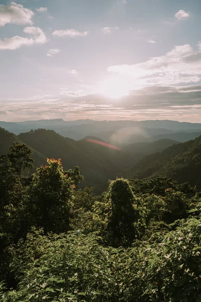 Пейзаж Красивого Заката Горах Чиангмай Таиланд — стоковое фото