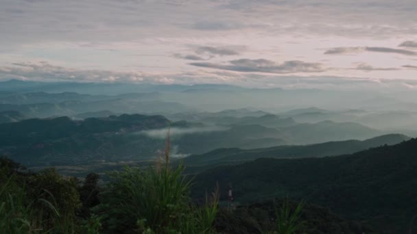 Повітряний Вид Погляду Doi Pui Час Заходу Сонця Таїланді Ручний — стокове відео