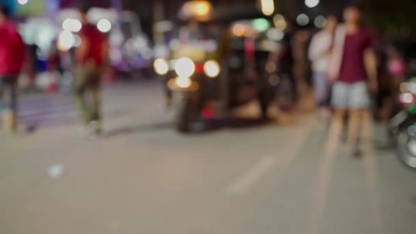 Blurred Defocus Shot Colorful Light Bokeh Urban City Night Life Video Clip