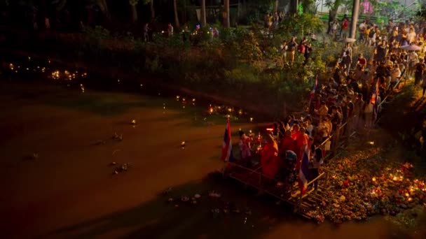 Chiang Mai Tailândia Outubro 2020 Loi Krathong Festival Tiro Portátil — Vídeo de Stock