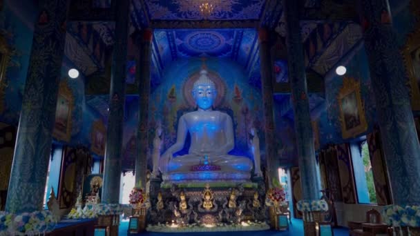 Blue Temple Nebo Wat Rong Suea Ten Chiang Rai Severním — Stock video