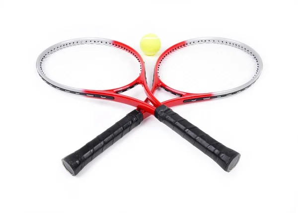 Изолированная теннисная ракетка — стоковое фото