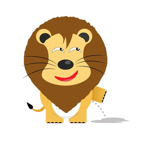 Difícil león gartoon carácter — Vector de stock