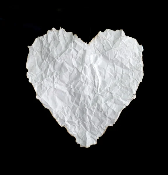 Heart shape paper on black background — Stock Photo, Image