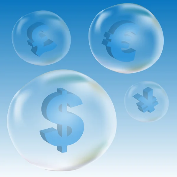 Dollarteken in zeepbel — Stockvector