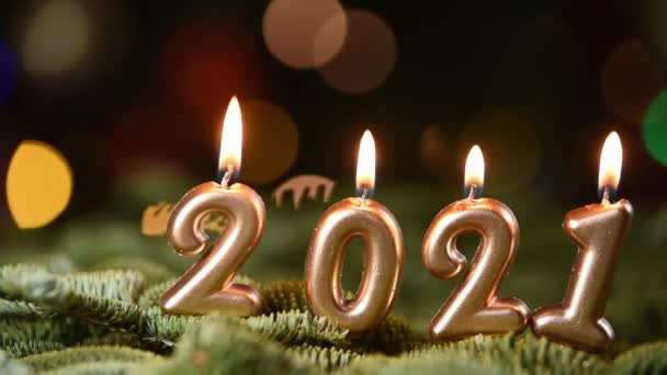 Fondo Vacaciones Feliz Año Nuevo 2021 Dígitos Del Año 2021 — Vídeo de stock