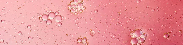 Olaj Buborékokkal Korall Háttéren Rózsaszín Absztrakt Tér Háttér Puha Szelektív — Stock Fotó