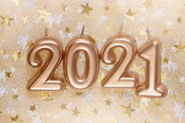 Свято Новим Роком 2021 Року Цифри 2021 Року Зроблені Золотими — стокове фото