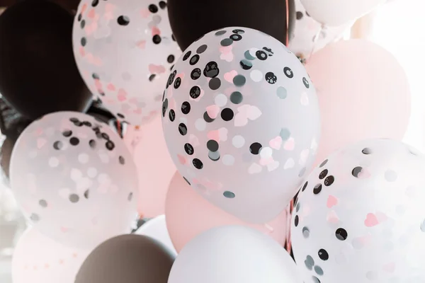 Fondo Globos Negros Rosados Punzante Pastel Rosa Color Enfoque Suave —  Fotos de Stock