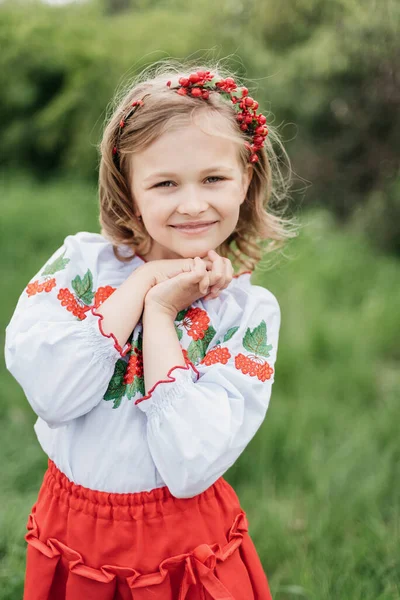 Vyshyvanka Day Child Traditional Embroidery Ukraines Constitution Day August Patriotic — Stock Photo, Image