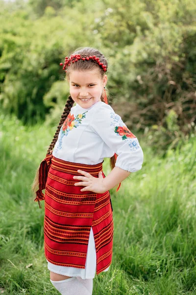 Vyshyvanka Day Child Traditional Embroidery Ukraines Constitution Day August Patriotic — Stock Photo, Image