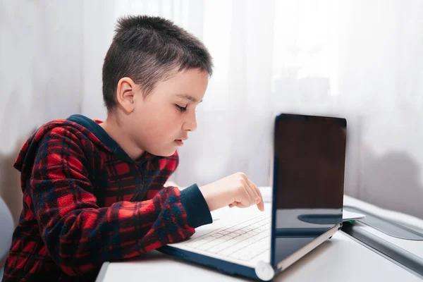 Kind Afstand Leren Technologie Mensen Levensstijl Kinderen Online Onderwijs Concept — Stockfoto