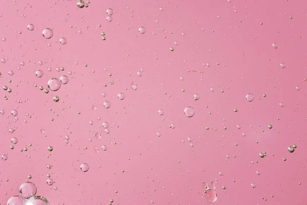 Olaj Buborékok Világos Rózsaszín Korall Monokróm Háttér Absztrakt Tér Háttér — Stock Fotó
