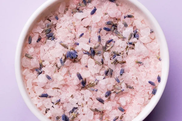 Garam Laut Lavender Himalaya Aromatik Bath Salts Buatan Sendiri Skincare — Stok Foto
