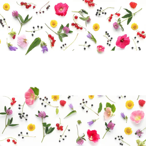 Blomsterarrangemang Med Rosor Och Blad Isolerade Vitt — Stockfoto