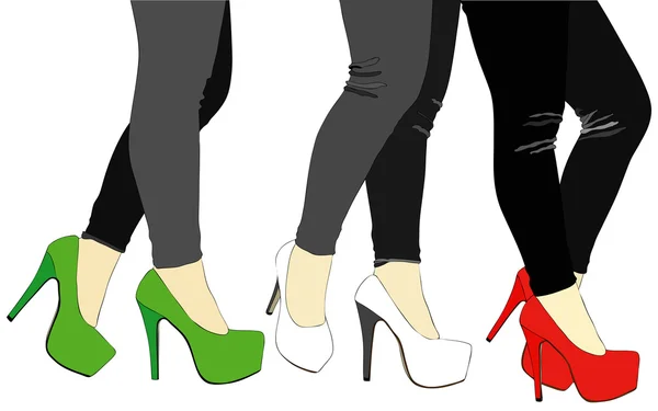 Jambes et chaussures italiennes — Image vectorielle