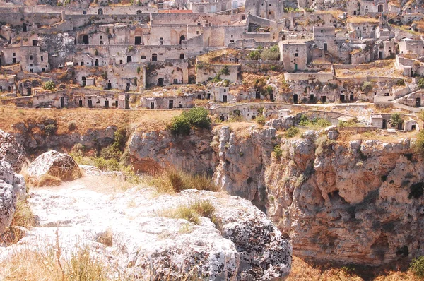 The town of Matera in the Apulian Murgia - Apulia - Italy — Stock Photo, Image