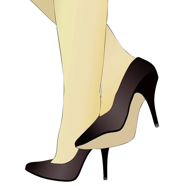 Zapatos y piernas de una mujer — Vector de stock