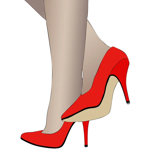 Chaussures Jambes Une Femme Illustration Représentant Les Chaussures Talons Les — Image vectorielle