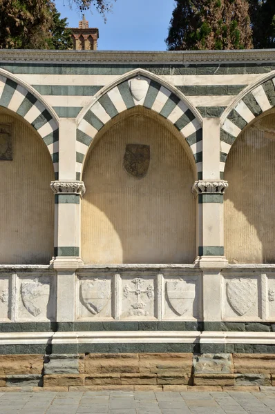 Toskana bölgesindeki Floransa Santa Maria Novella Kilisesi ayrıntılarını — Stok fotoğraf