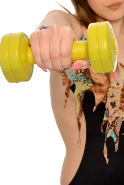 A woman exercising in the gym — Stock Photo, Image
