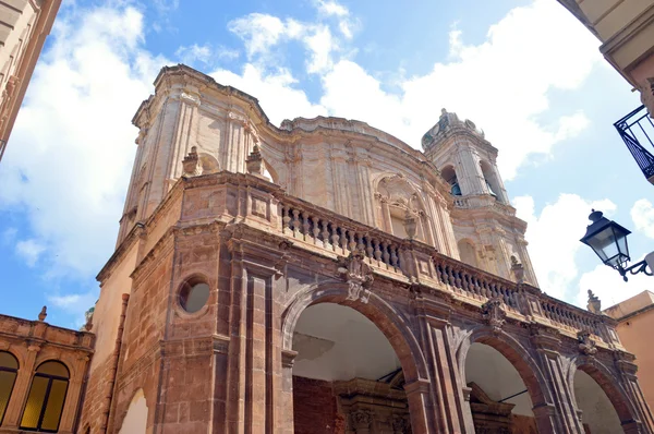 Barokke Kathedraal Stad Van Trapani Sicilië Italië — Stockfoto
