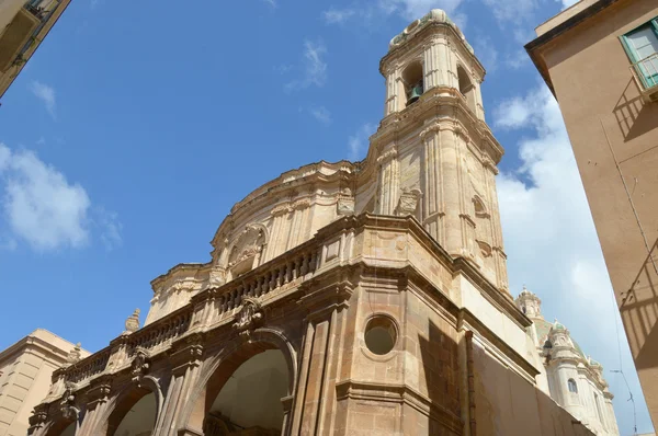 The majestic baroque cathedral of the city of Trapani in Sicily — Stock Photo, Image