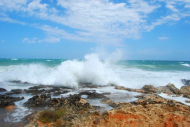 Fırtına Apulia Torre Canne sahil - Apulia - İtalya