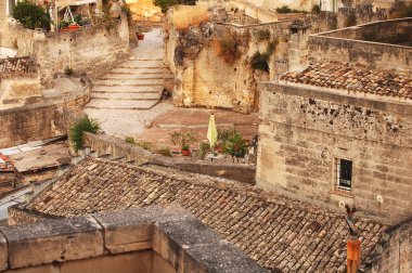 Basilicata - İtalya Matera şehir görünümünü