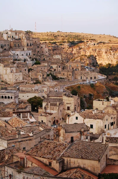 Basilicata - İtalya Matera şehir görünümünü — Stok fotoğraf