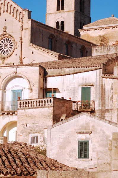 En vy över staden Matera i Basilicata - Italien — Stockfoto