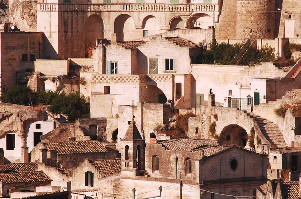 Basilicata - İtalya Matera şehir görünümünü — Stok fotoğraf