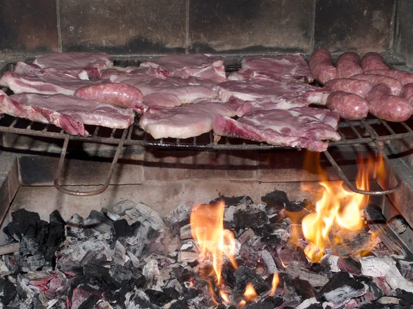 Een leuke barbecue vlees op de grill — Stockfoto
