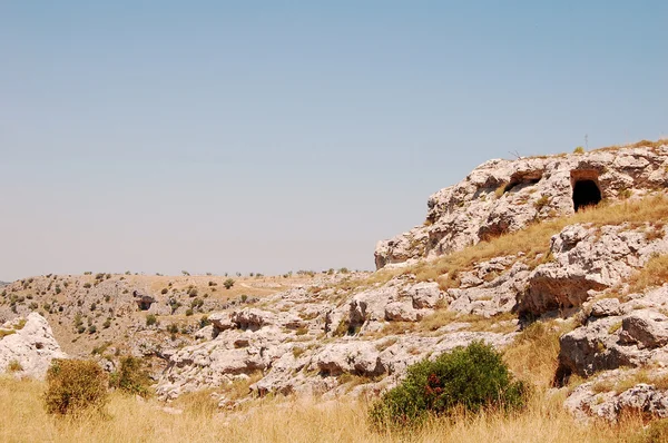 Płaskowyż high Murgia w pobliżu Matera w Basilicata - Włochy — Zdjęcie stockowe