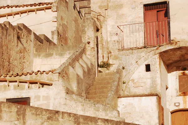 Detalle de los antiguos Sassi de Matera - Basilicata - Italia —  Fotos de Stock