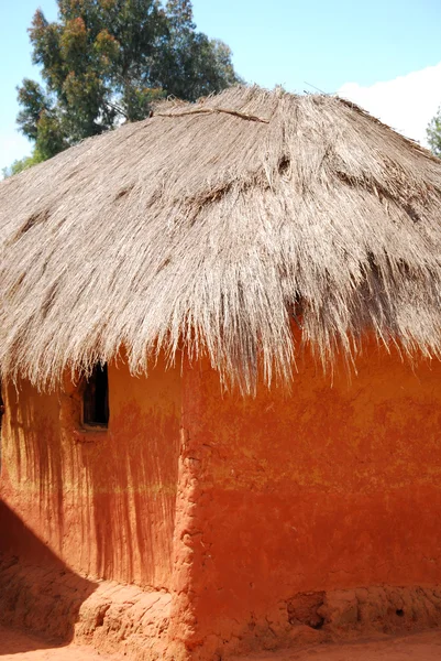 Ett typiskt hus i byn av afrikanska Pomerini - Tanzania - — Stockfoto