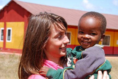 Bir gönüllü kar amacı gütmeyen kuruluş gülümseme Afrika için çalış bir