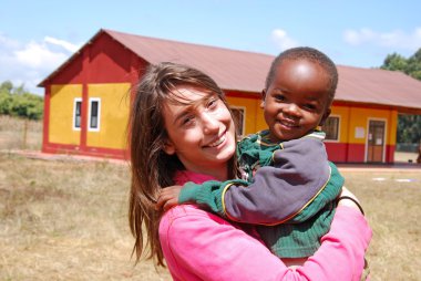 Bir gönüllü kar amacı gütmeyen kuruluş gülümseme Afrika için çalış bir
