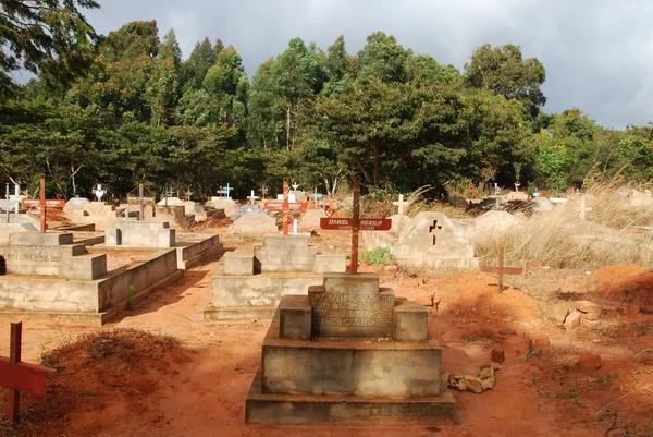 The impressive Cemetery of the Village of Pomerini -Tanzania - Africa — Stock Photo, Image