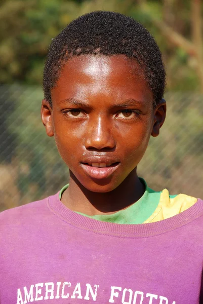 患有艾滋病，其次是非营利的非洲儿童 — 图库照片